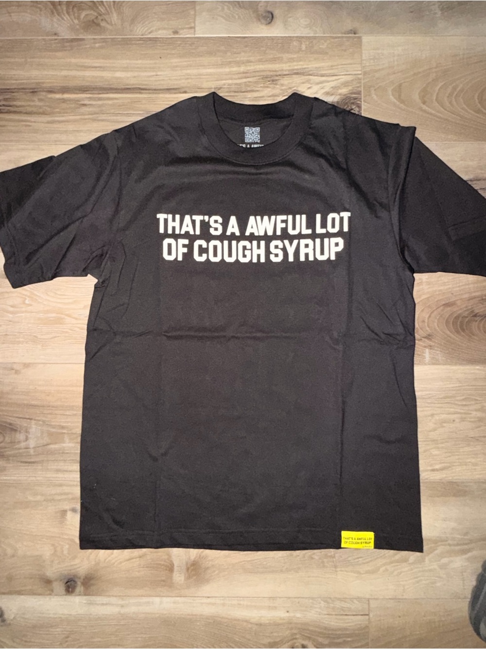 Black Graphic Short-Sleeve Tee - Bold White Text